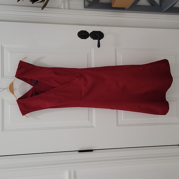 RACHEL Rachel Roy V-Neck Crossback Fit Flare Dress Red Size 6 NWT Women's - Picture 1 of 5